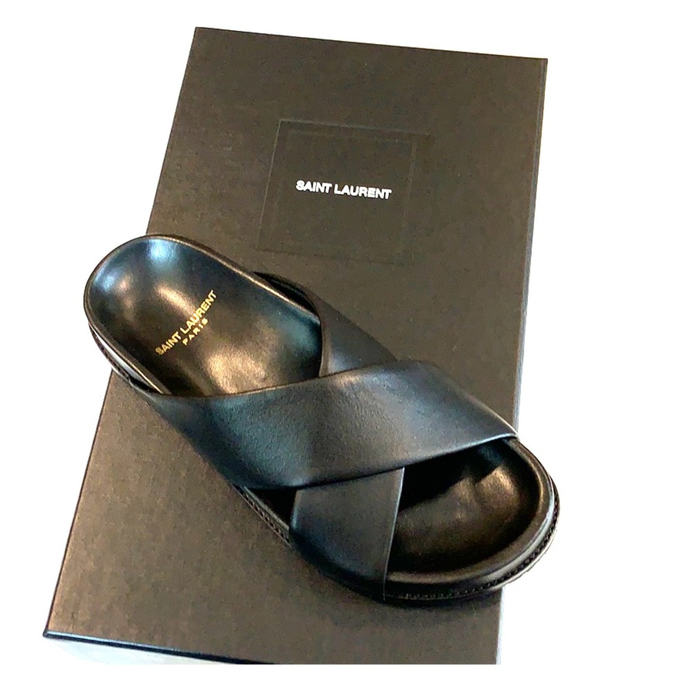 YSL Saint Laurent Jimmy Criss Cross Sandals